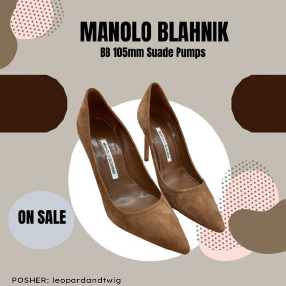 Manolo Blahnik BB 105 mm Suede Pumps with dust bag, size 36. - Picture 1 of 6